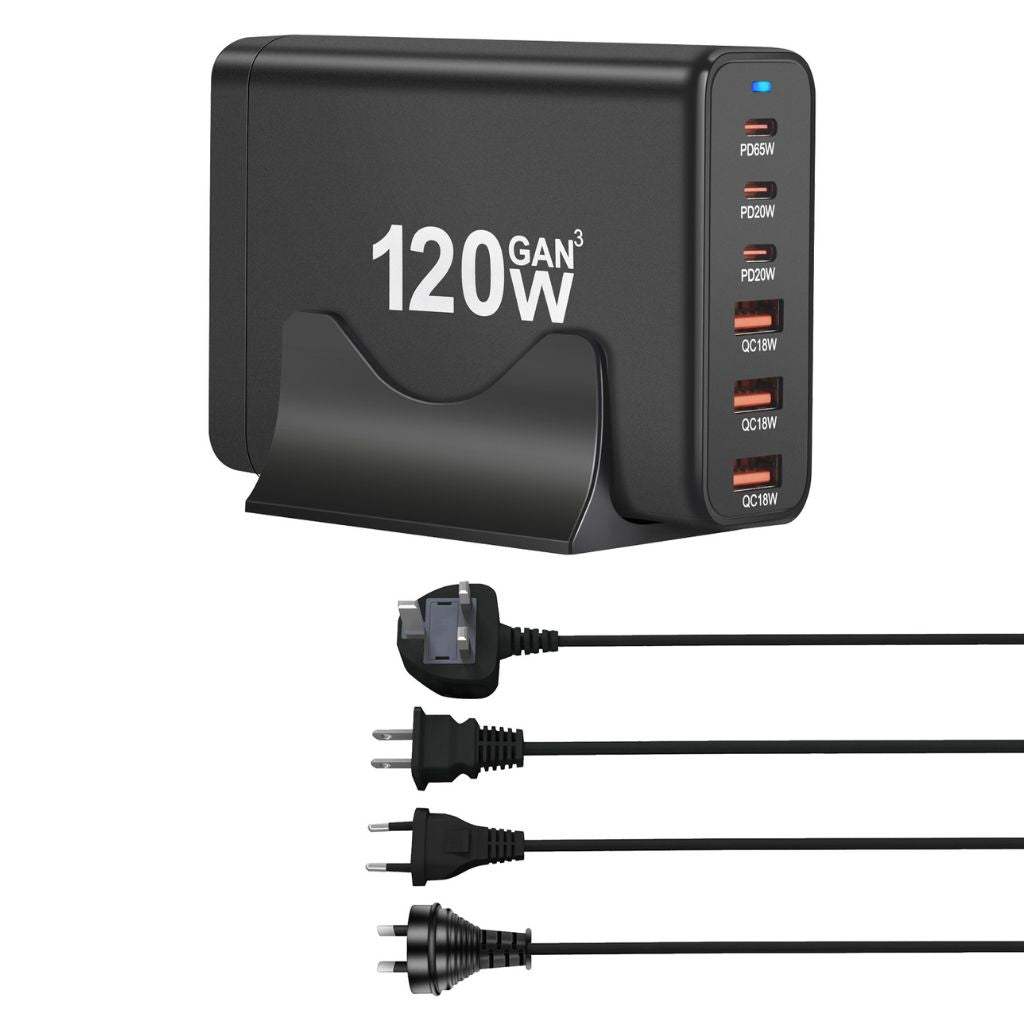 120W GaN Charger - 6-Port USB-C Fast Charger | Productivity