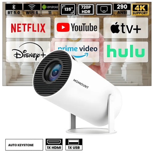 Portable HD Smart Projector - Android 11, 180° | Immersive Cinema