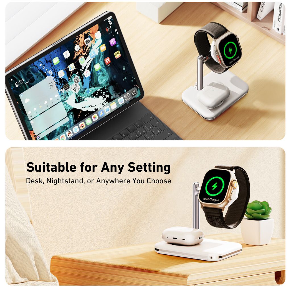 Apple Watch AirPods Charger - Fast Wireless, Foldable | Declutter