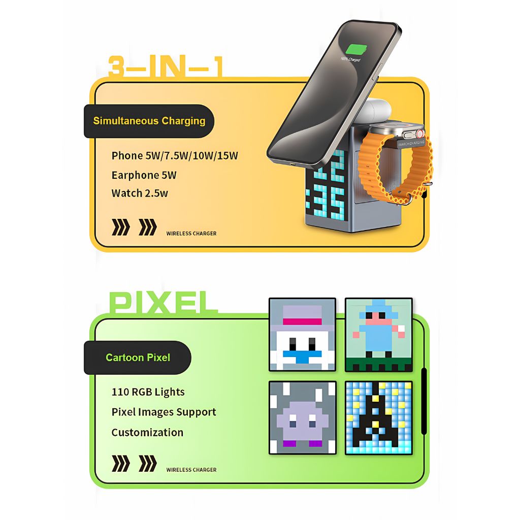Magnetic Charger - 3-in-1 Wireless | Clutter-Free