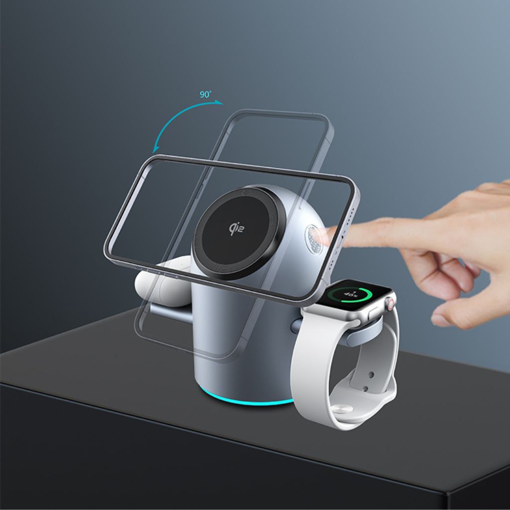 Qi2 Wireless Charger - 3-in-1, Auto-Rotate | Fast Charging