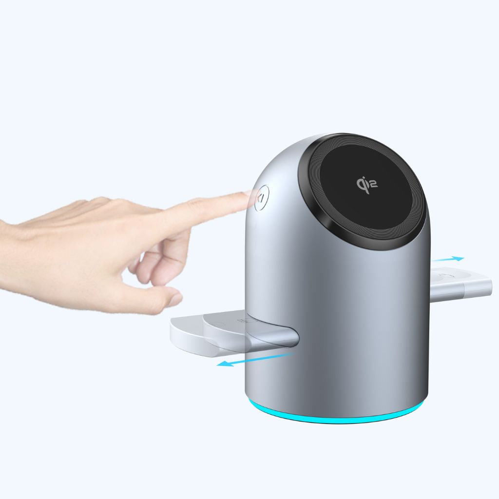 Qi2 Wireless Charger - 3-in-1, Auto-Rotate | Fast Charging