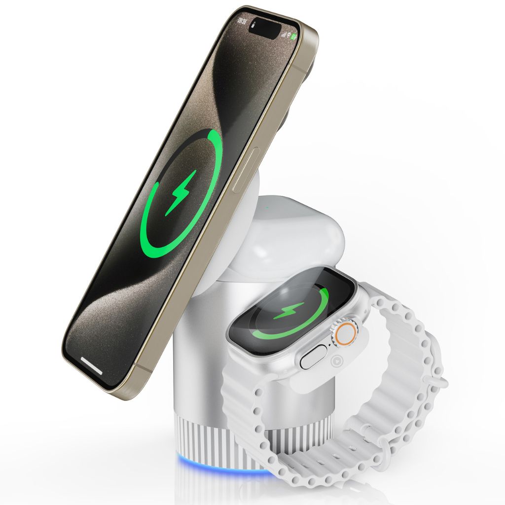 Magnetic Charger - 3-in-1 Wireless | Declutter Desk