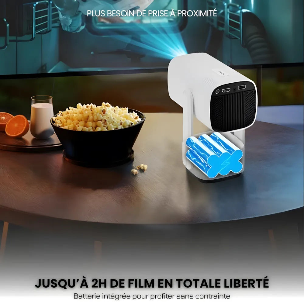 Portable Projector - 230° Flexible, Android 11 | HiFi Sound