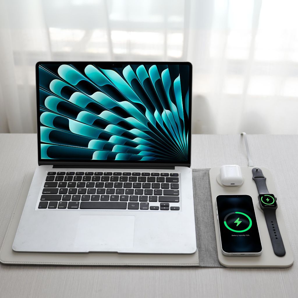MagSafe Laptop Sleeve - Vegan Leather, Wireless Charging | Productivity