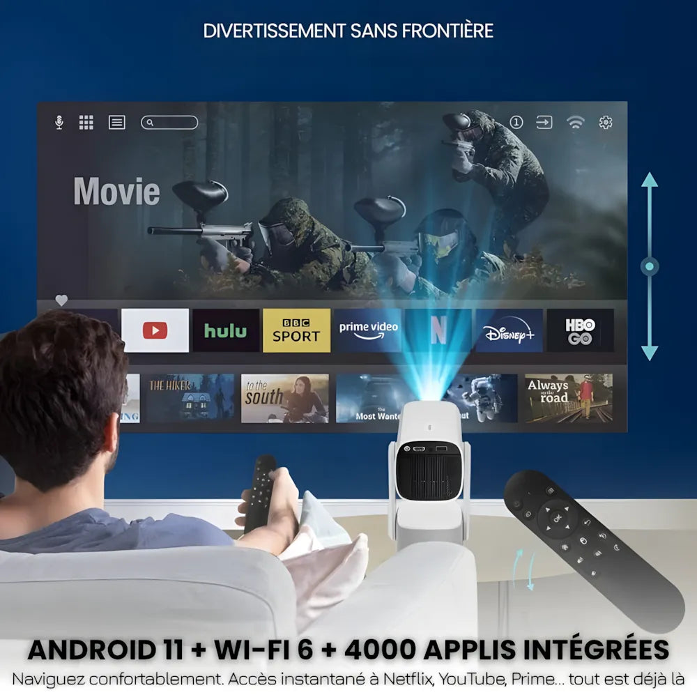 Portable Projector - 230° Flexible, Android 11 | HiFi Sound