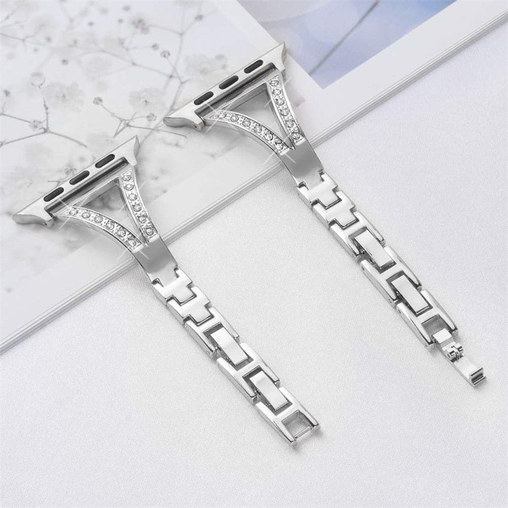 Diamond Apple Watch Band - Rose Gold, Steel | Luxury