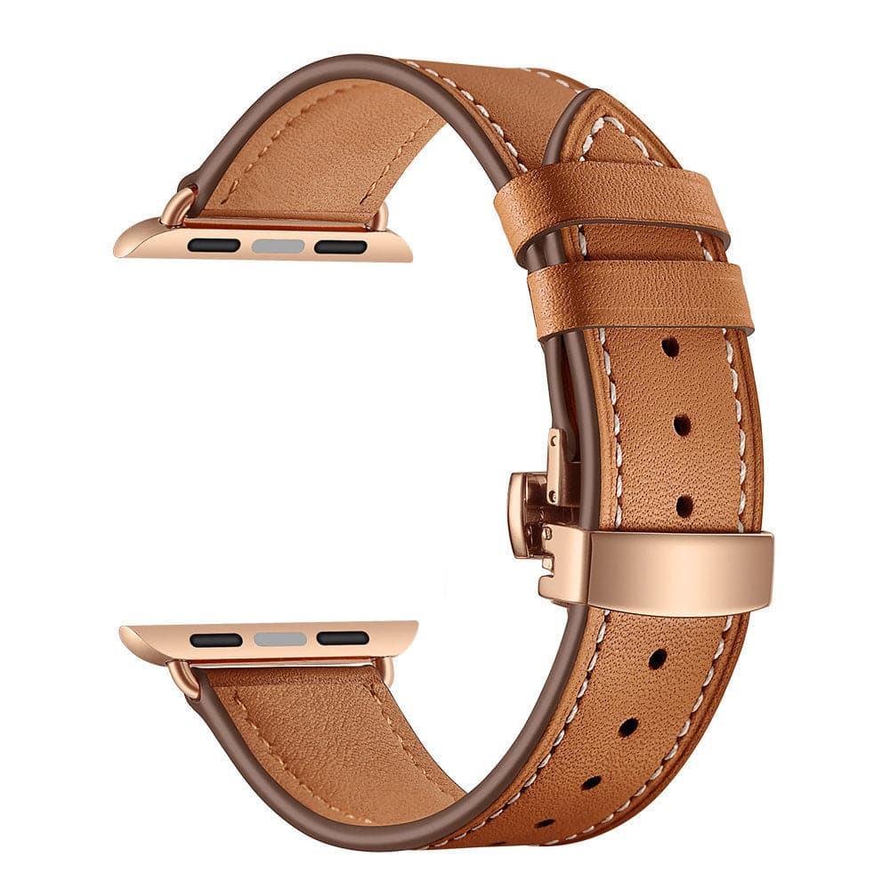 Leather Apple Watch Strap - Butterfly Clasp | Style
