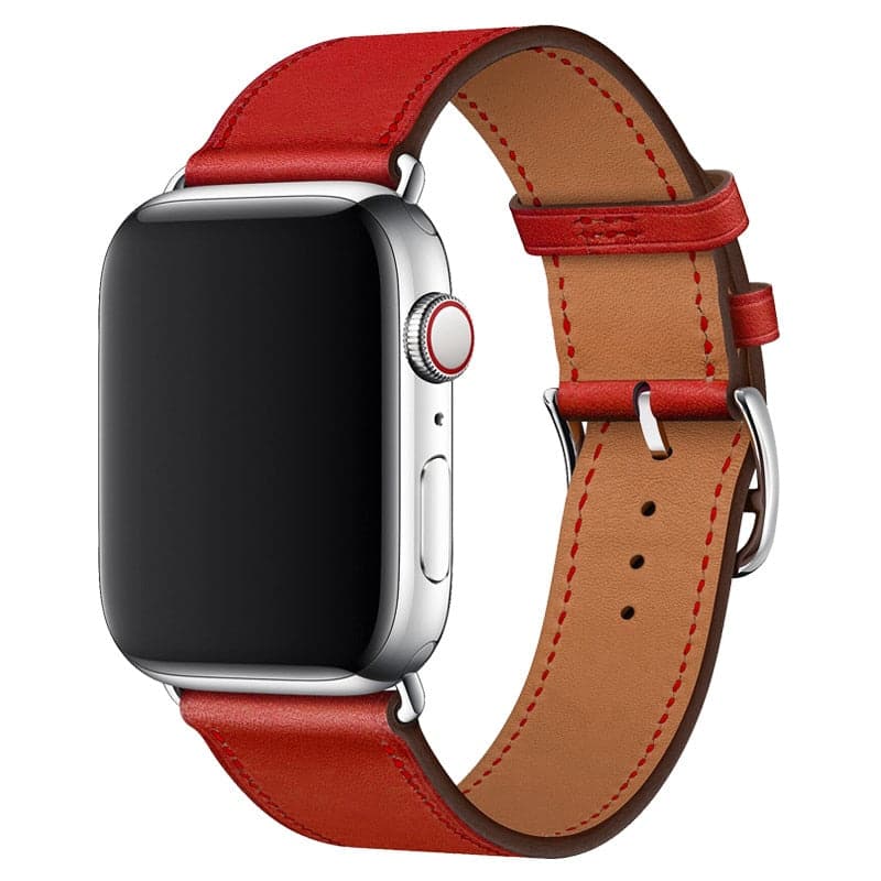 Red Leather Apple Watch Strap - Premium Leather | Style