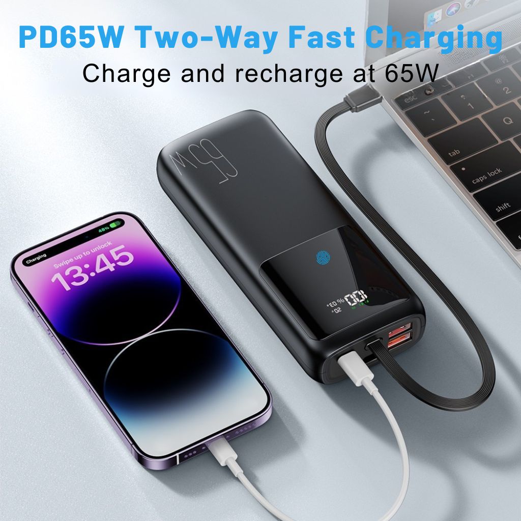 65W Laptop Power Bank - PD Fast Charging, 20000mAh | Portable