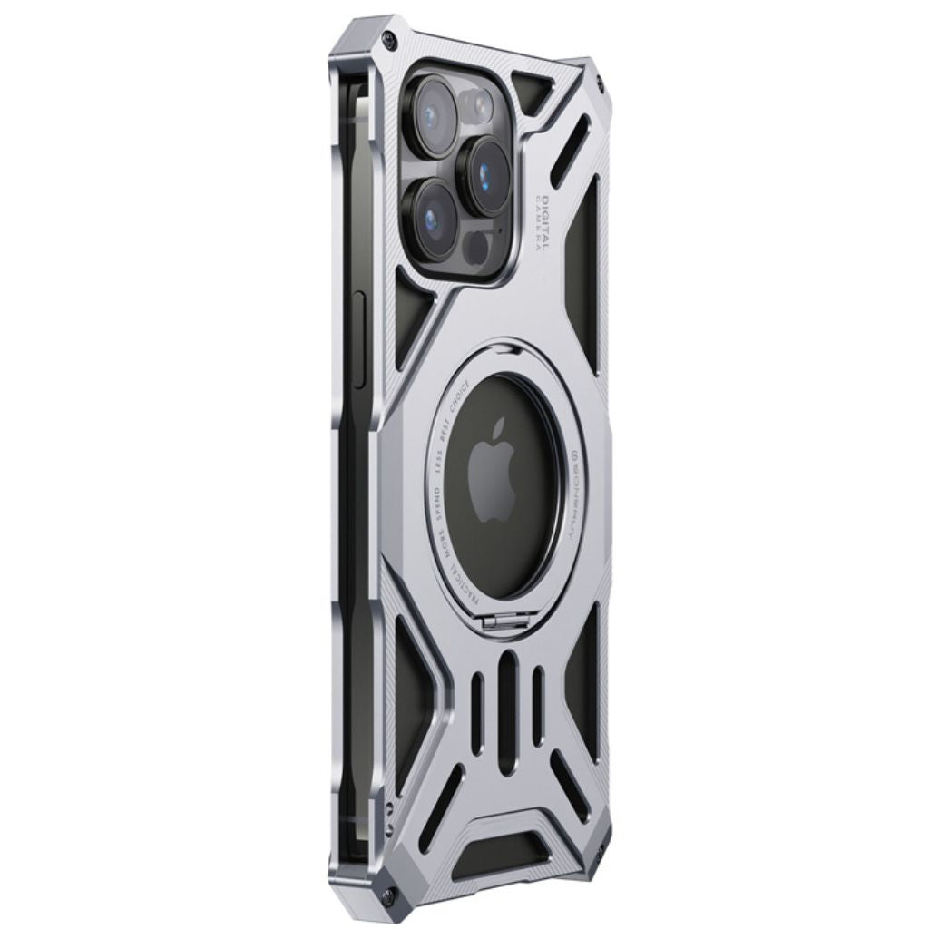 iPhone 16 Pro Max Metal Case - Kickstand Silver | Protection