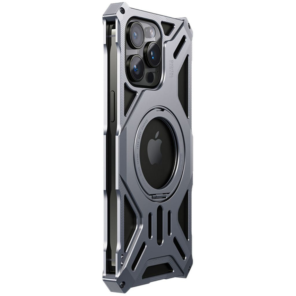 iPhone 16 Pro Max Metal Case - Kickstand Silver | Protection
