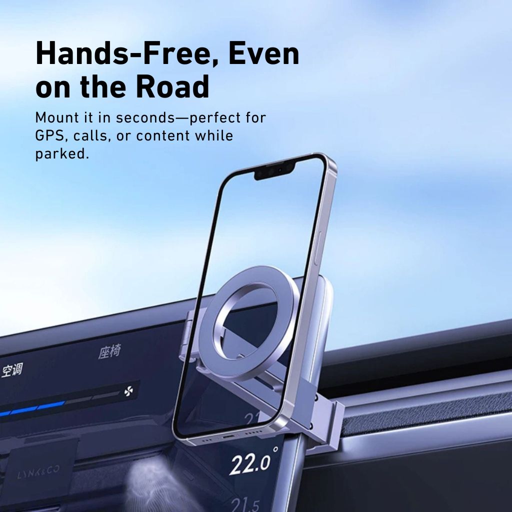 Magnetic Phone Mount - Tripod, Silver | Secure