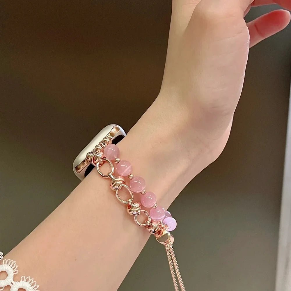 Pearl Apple Watch Strap - Rose Gold, Elastic | Elegant