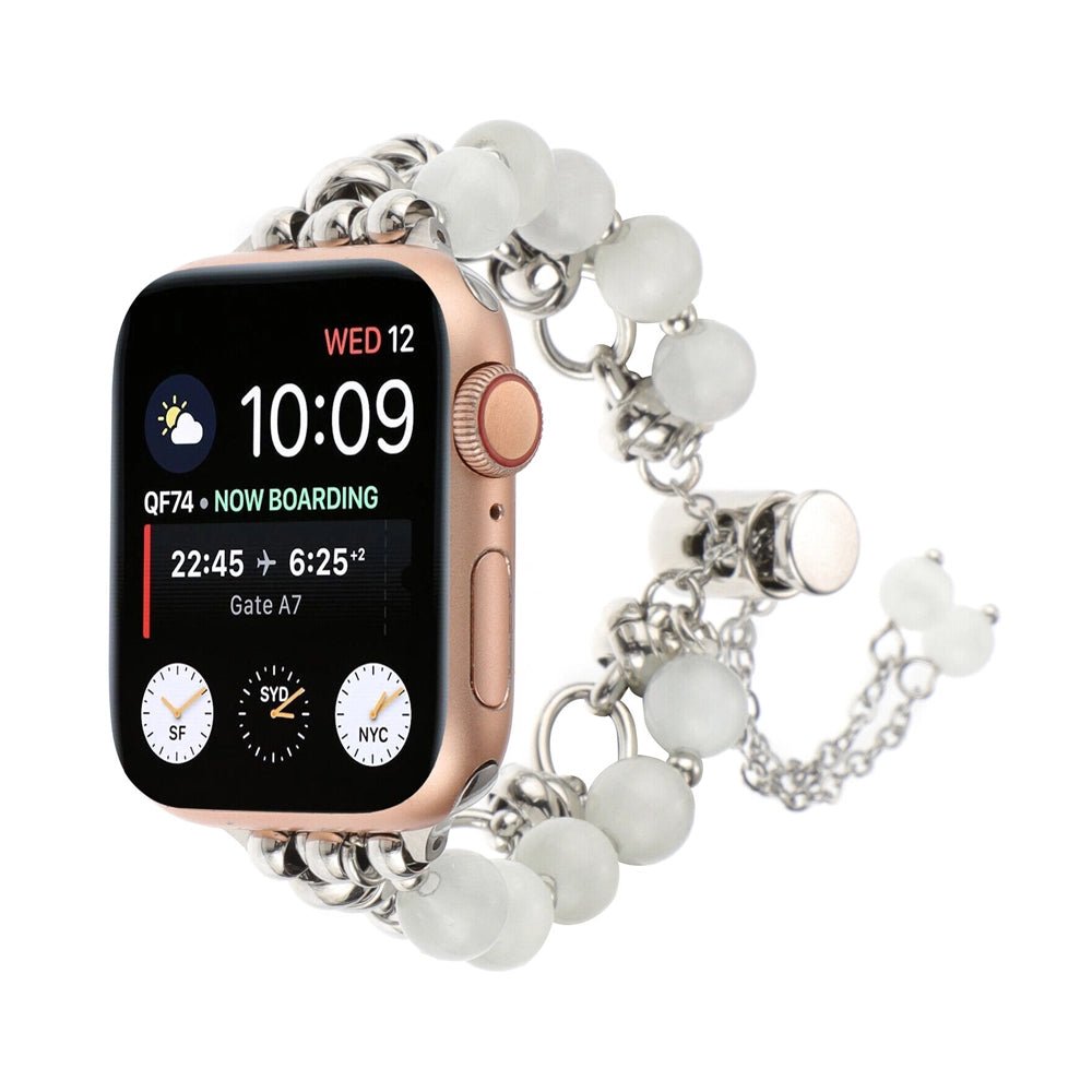 Pearl Apple Watch Strap - Rose Gold, Elastic | Elegant
