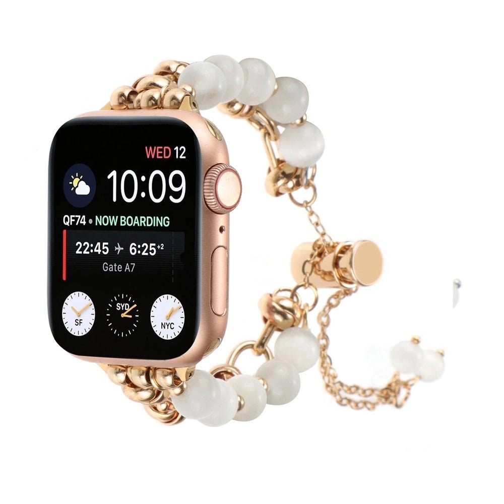 Pearl Apple Watch Strap - Rose Gold, Elastic | Elegant