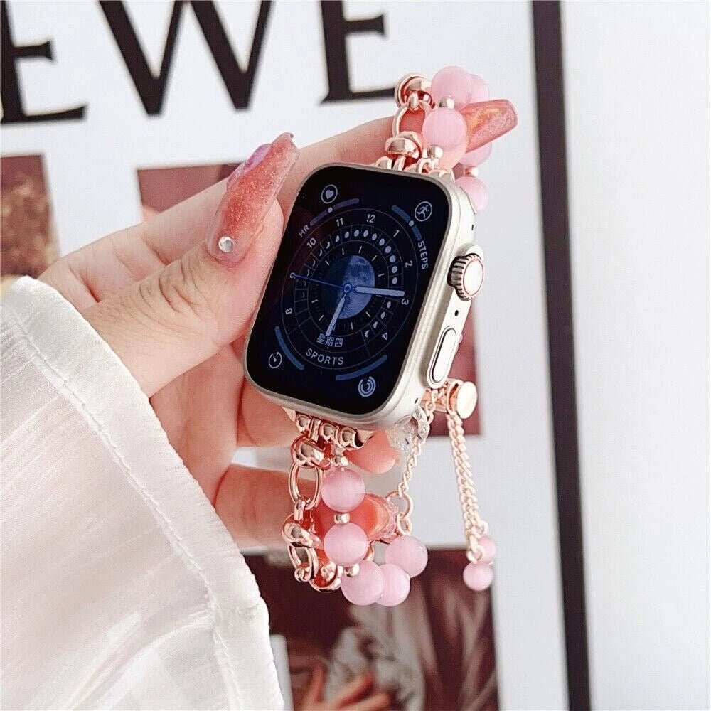 Pearl Apple Watch Strap - Rose Gold, Elastic | Elegant