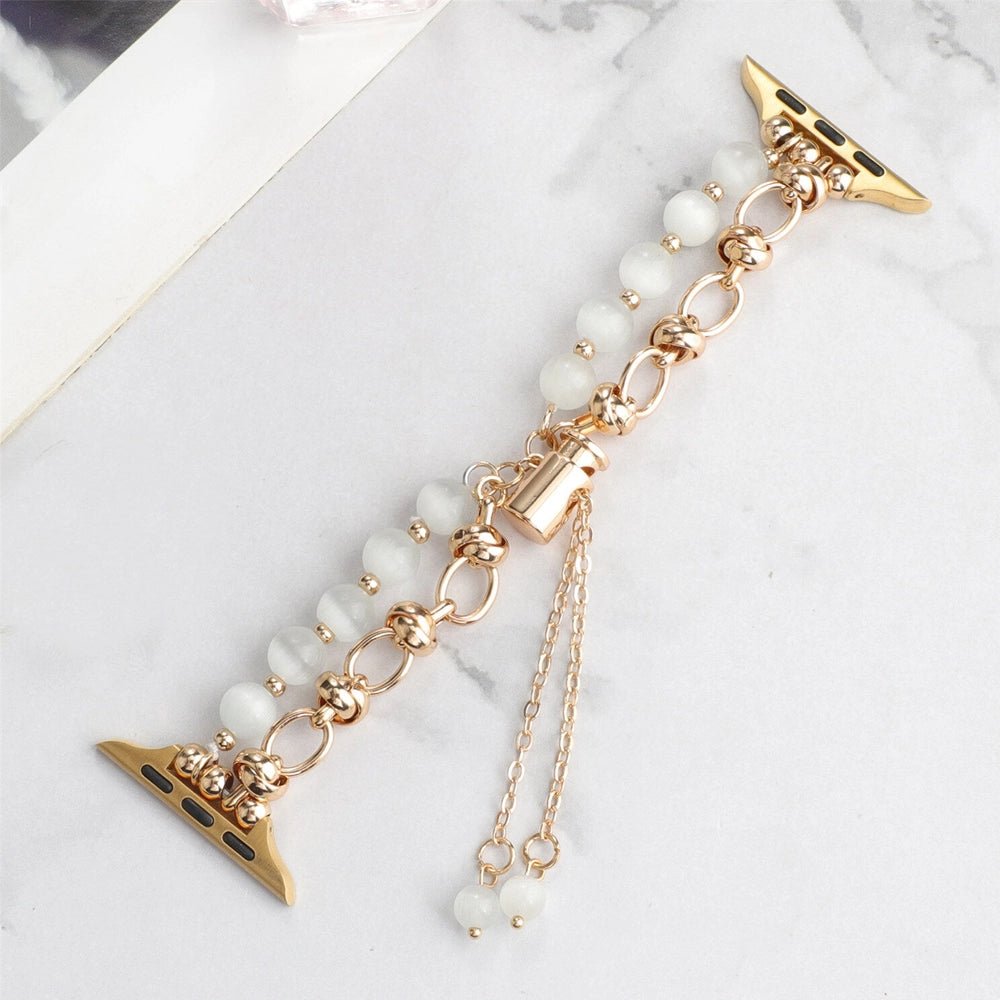 Pearl Apple Watch Strap - Rose Gold, Elastic | Elegant