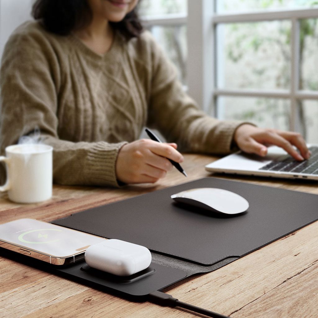 MagSafe Laptop Sleeve - Vegan Leather, Wireless Charging | Productivity