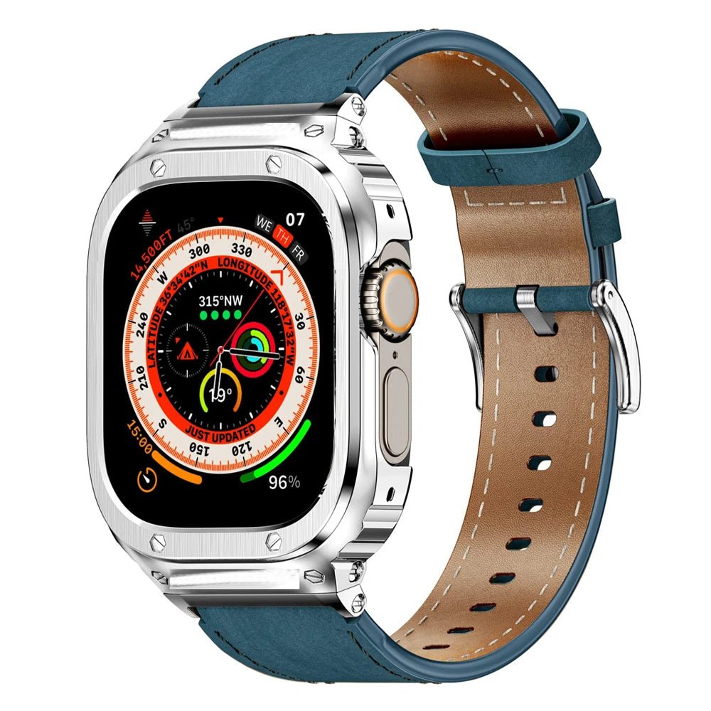 Premium Leather Apple Watch Band - 316L Steel, Black | Style