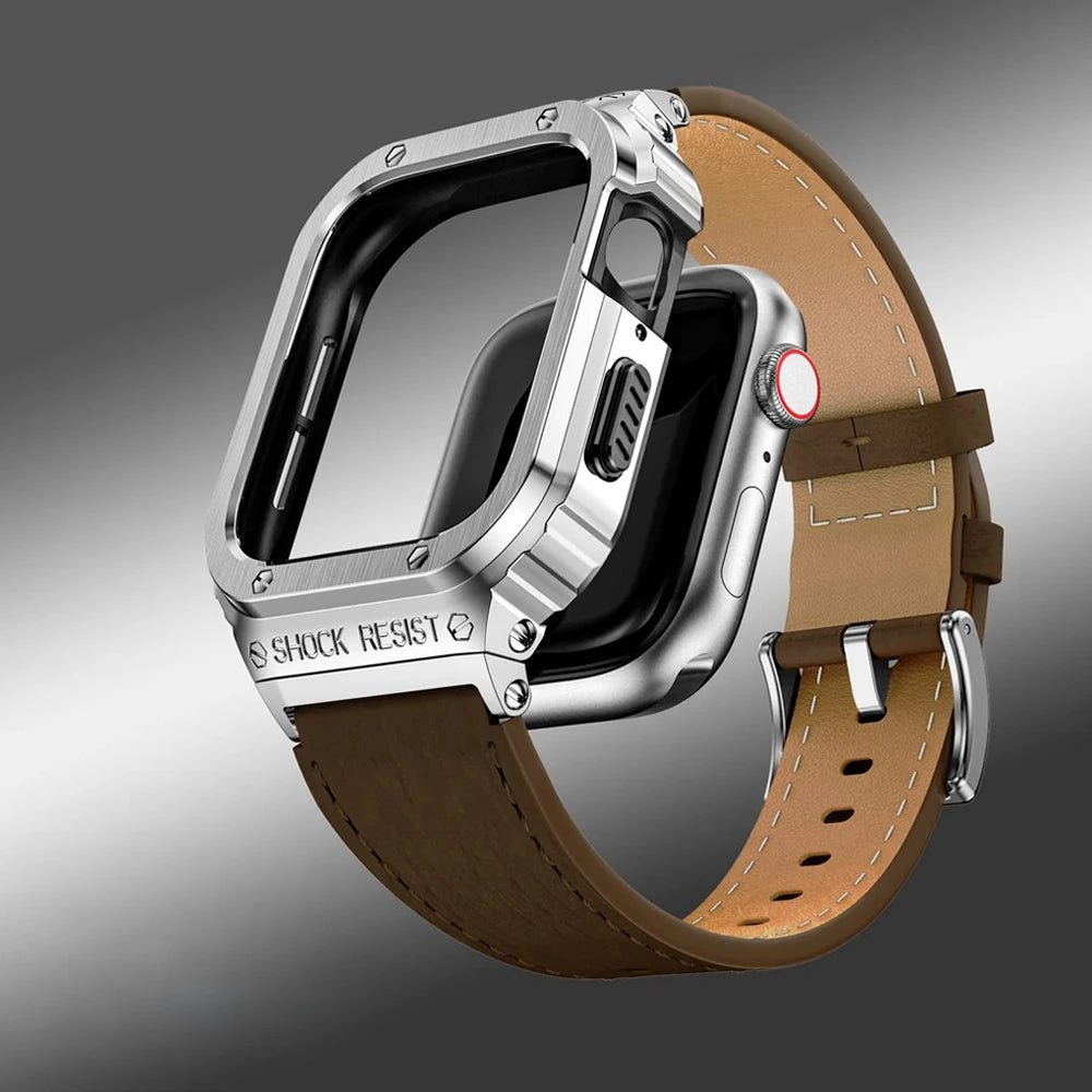 Premium Leather Apple Watch Band - 316L Steel, Black | Style