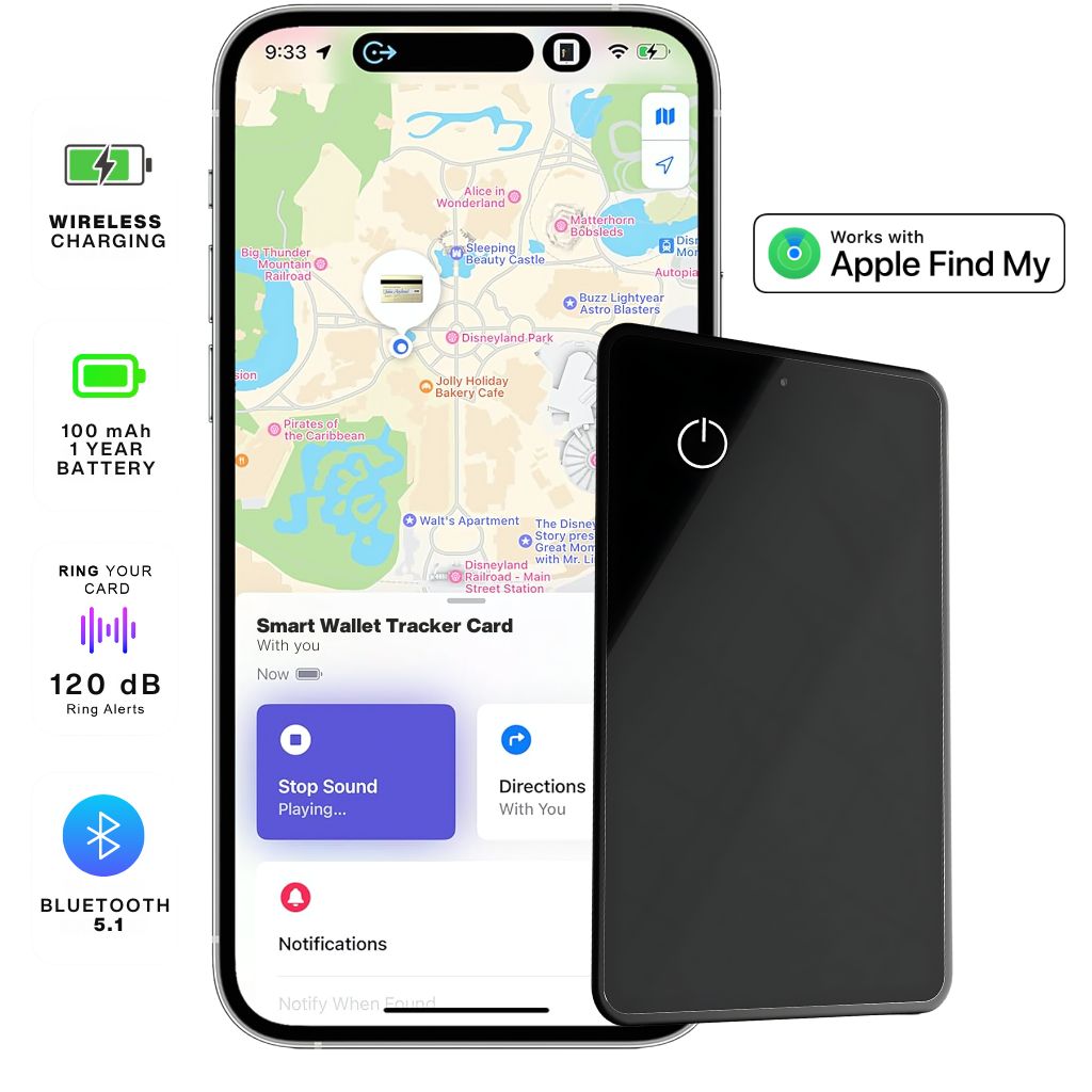 Wallet Tracker Card - Ultra-Thin, Find My | Peace of Mind