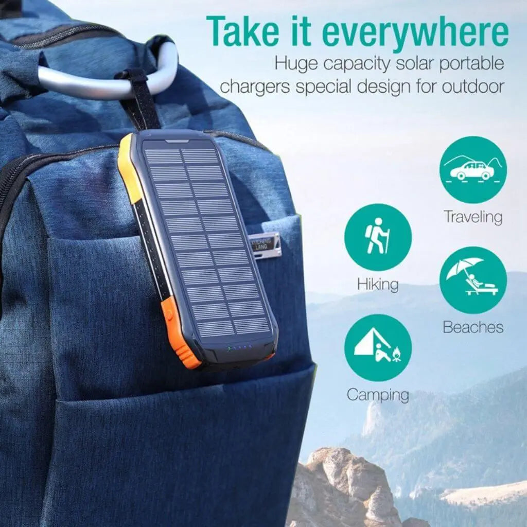 Solar Power Bank - 16000mAh, Waterproof | Adventure Ready