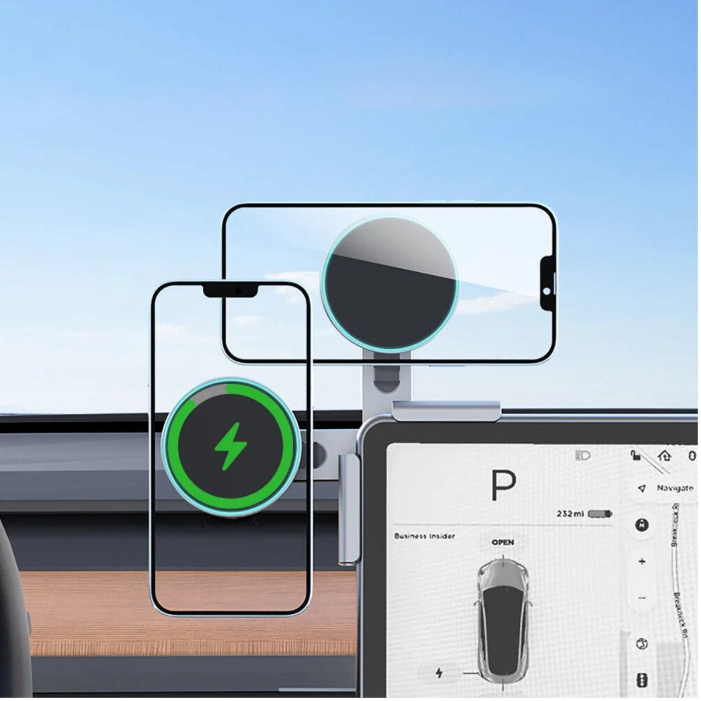 Tesla MagSafe Car Charger - Wireless, Fast | Clean Cabin