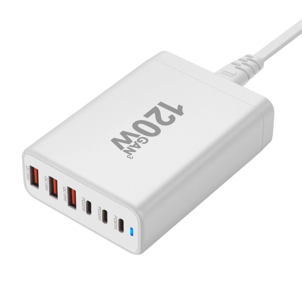 120W GaN Charger - 6-Port USB-C Fast Charger | Productivity