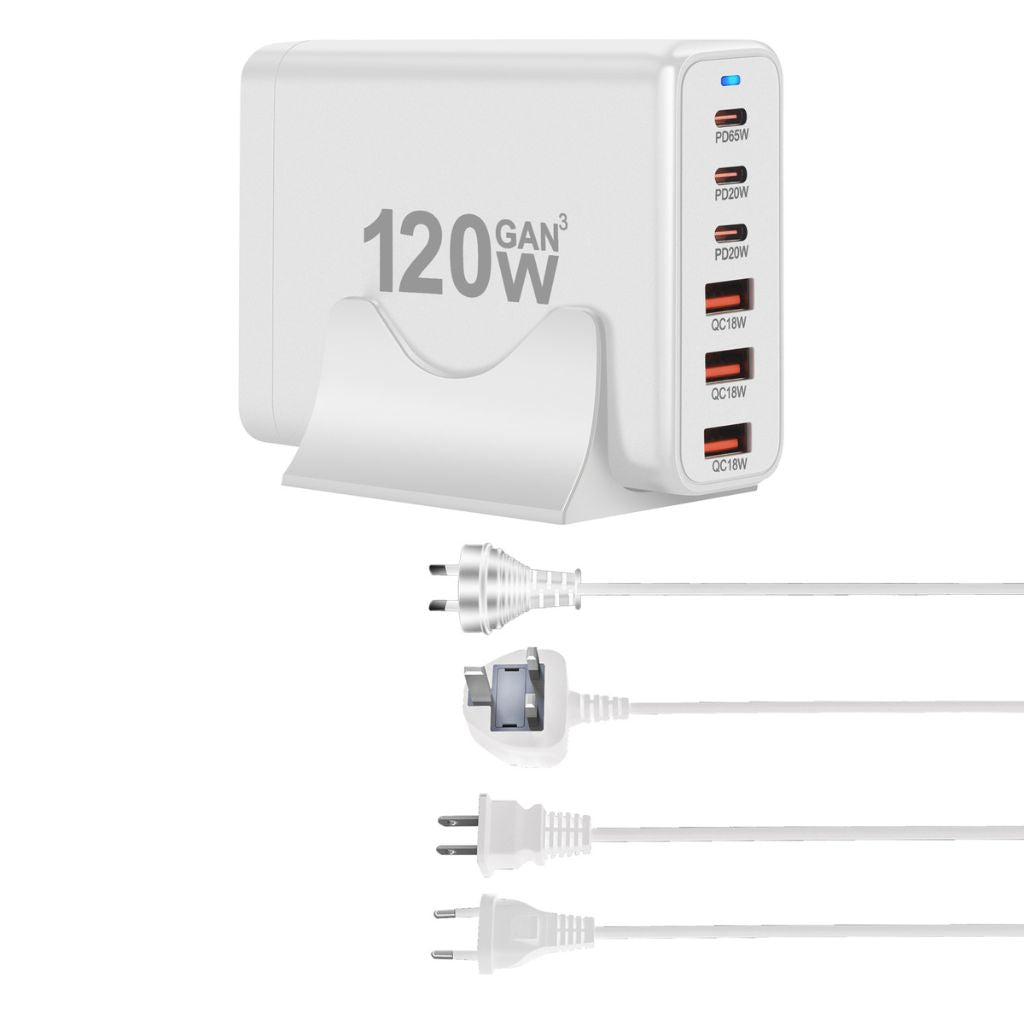120W GaN Charger - 6-Port USB-C Fast Charger | Productivity
