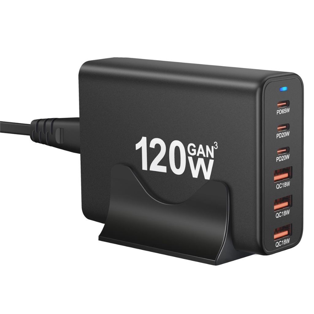 120W GaN Charger - 6-Port USB-C Fast Charger | Productivity