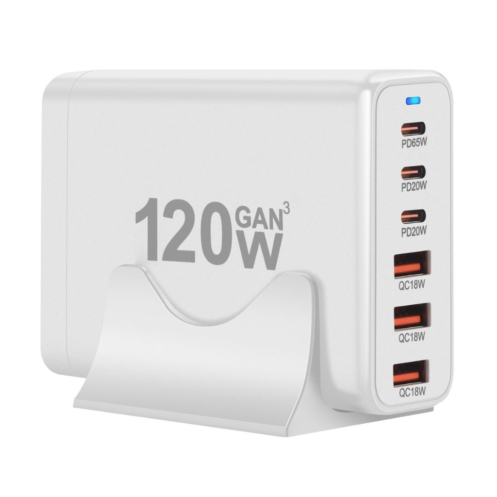 120W GaN Charger - 6 Port Fast Charger | Travel Ready