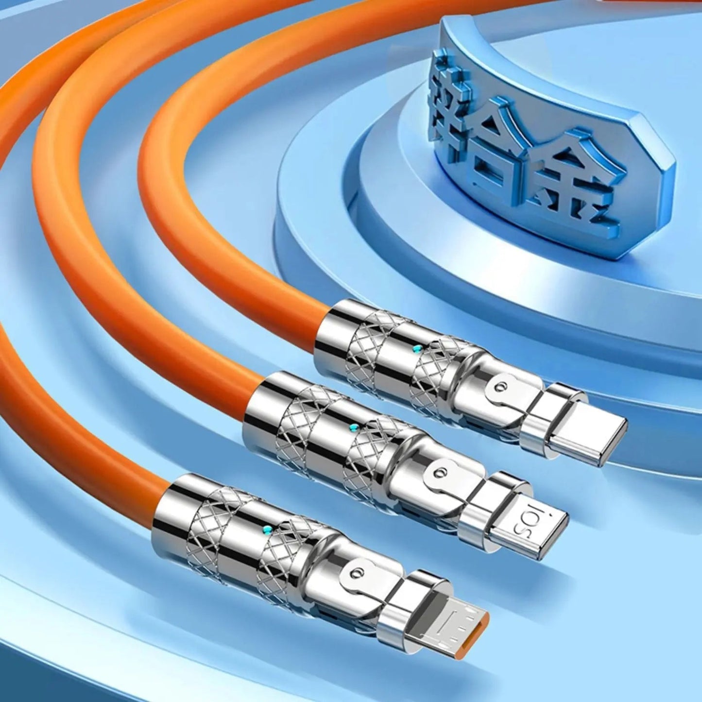 120W Triple Charging Cable - Fast Charge, 3-in-1 | Universal