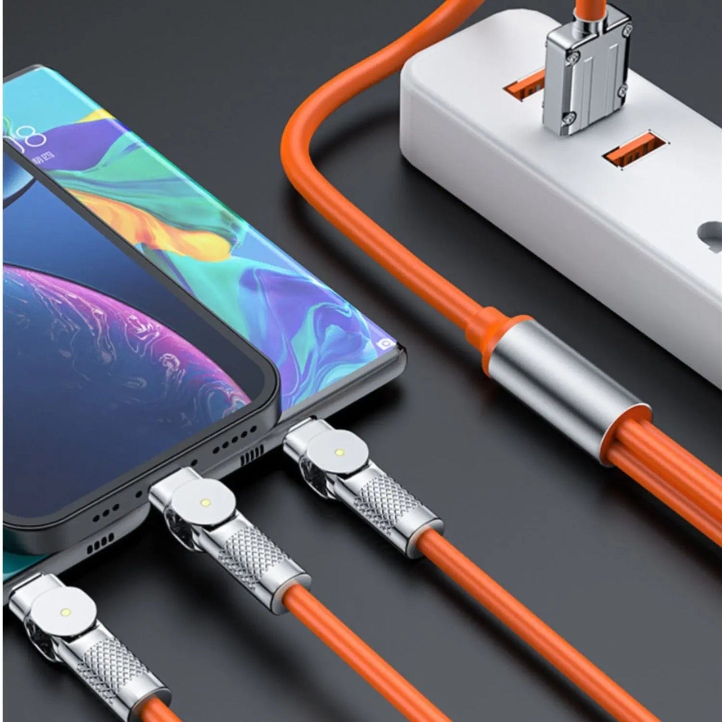 120W Triple Charging Cable - Fast Charge, 3-in-1 | Universal