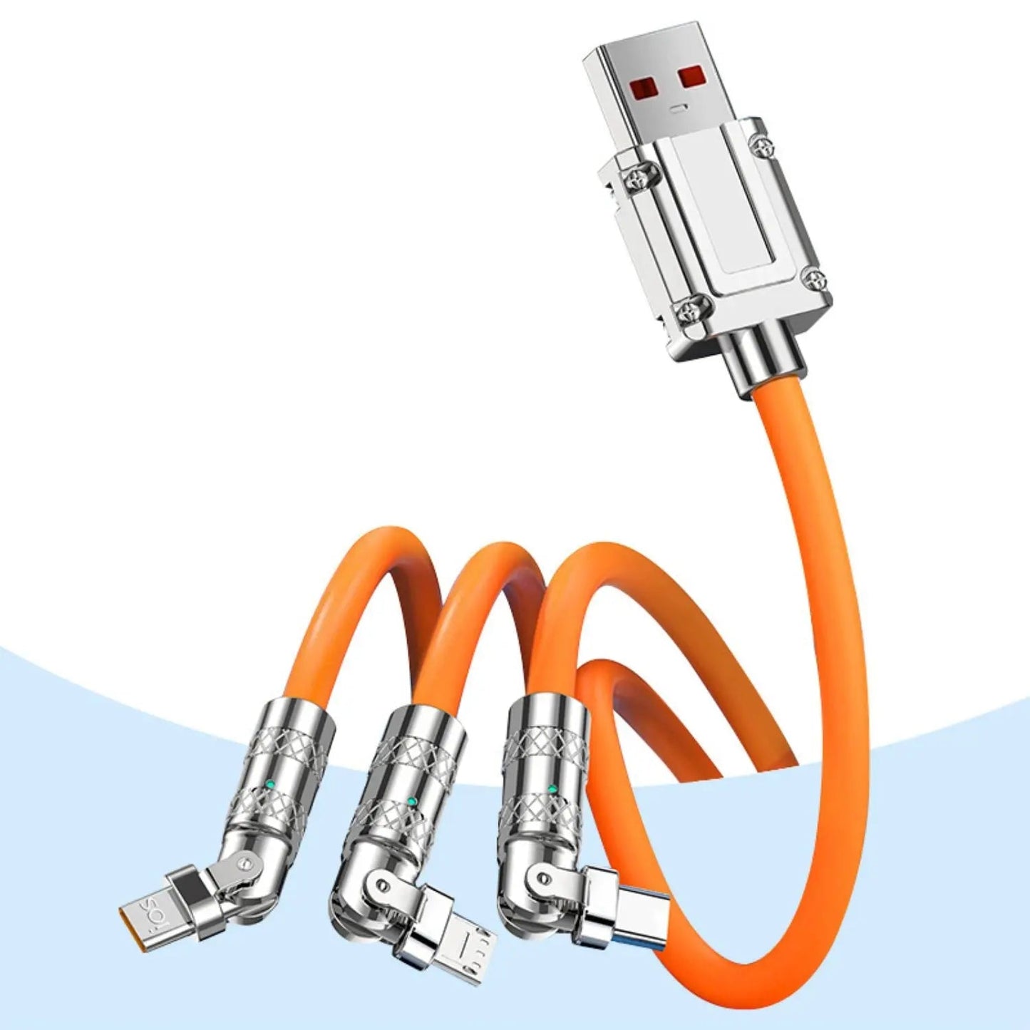 120W Triple Charging Cable - Fast Charge, 3-in-1 | Universal