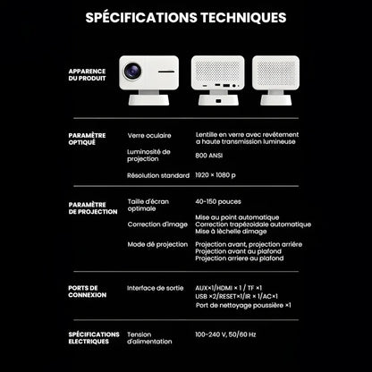Home Cinema Projector - 1080p, Android 11 | Immersive Fun