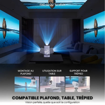 Portable Smart Projector - Android 11, 1080p | Home Cinema
