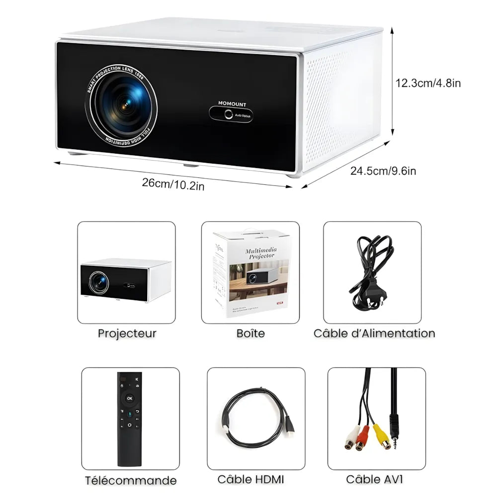 Smart Home Cinema Projector - Android 13, 4K | Immersive Entertainment