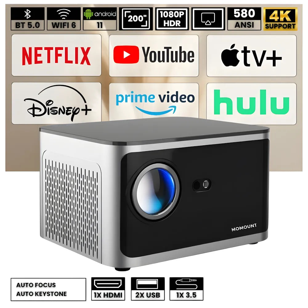 Full HD Android Projector - 580 Lumens, Android TV | Cinema Experience