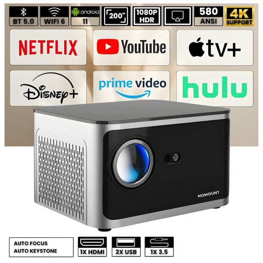 Full HD Android Projector - 580 Lumens, Android TV | Cinema Experience
