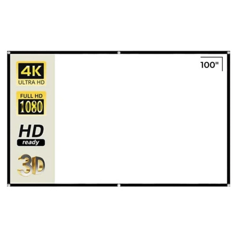 Portable Projector Screen - 100" 4K 3D | Home Cinema