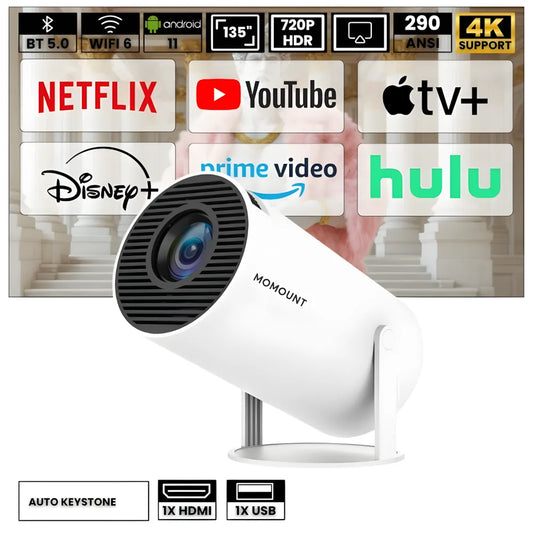 Portable HD Smart Projector - Android 11, 180° | Immersive Cinema