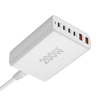 200W GaN Charger - 6-Port USB-C, Fast PD/QC | Charge Faster