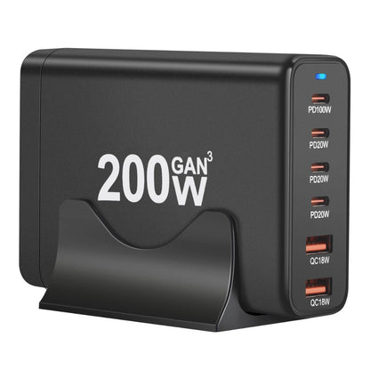 200W GaN Charger - 6-Port USB-C, Fast PD/QC | Charge Faster