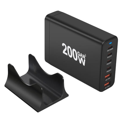 200W GaN Charger - 6-Port USB-C, Fast PD/QC | Charge Faster