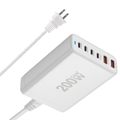 200W GaN Charger - 6-Port USB-C, Fast PD/QC | Charge Faster