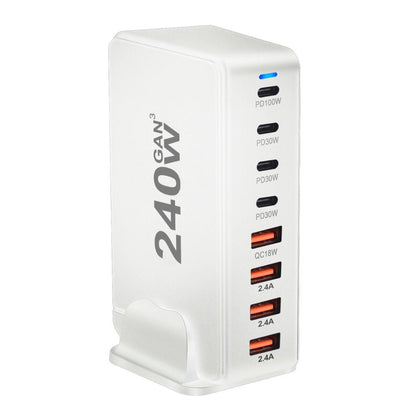 240W GaN Charger - 8-Port USB-C, Fast Charge | Compact