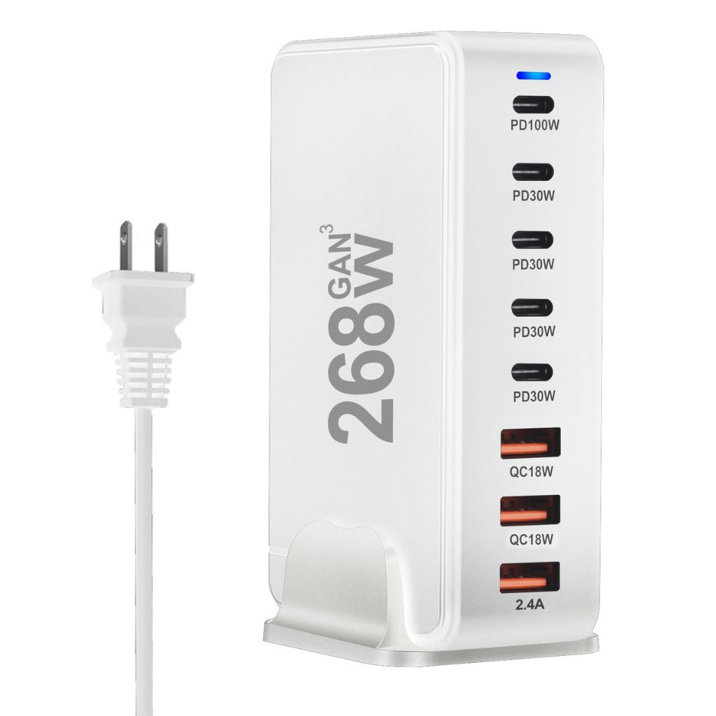 268W GaN Charger - 8-Port USB-C | Fast Charging