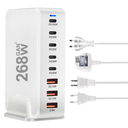 268W GaN Charger - 8-Port USB-C | Fast Charging