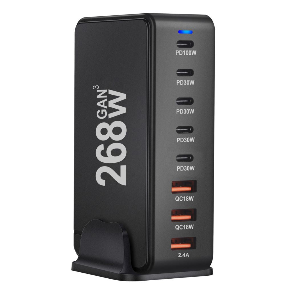268W GaN Charger - 8-Port USB-C | Fast Charging